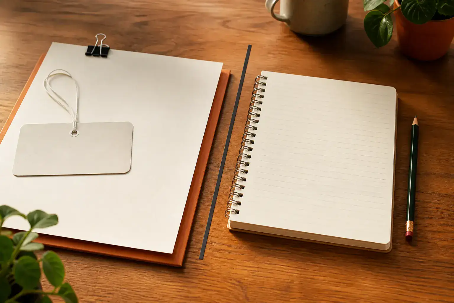 A labeled partnership brief separated from an editorial notebook